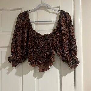 Brown/black urban outfitterses cropped blouse